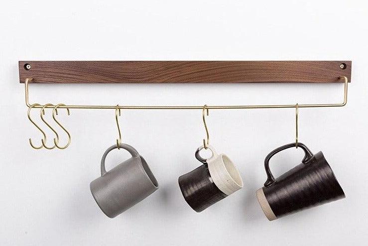 Natural Wood Towel Holder for Bathroom & Kitchen Organization