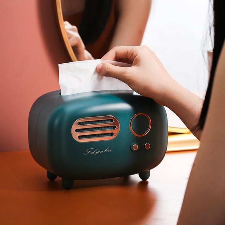 Retro Radio Tissue Box Holder Decorative Tissue Dispenser