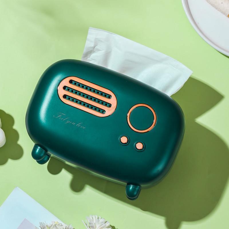 Retro Radio Tissue Box Holder Decorative Tissue Dispenser