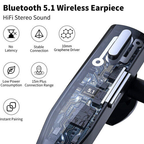 Wireless Bluetooth 5.1 Dual Mic Noise Cancelling Headset Earbuds