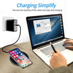 Slim Wireless Charging Pad with USB C Cable and LED Indicator